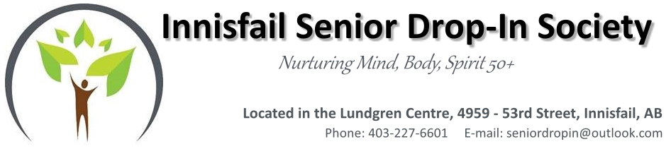 Welcome to the Lundgren Centre, home to the Innisfail Seniors Drop-In Centre. Click here to send us an email.
